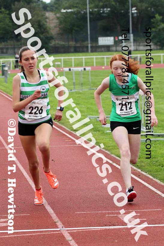 Women and Girls 1500 metres, 2021 North Eastern Track and Field Champs., Middesbrough. Photo: David T. Hewitson/Sports for All Pics